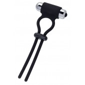 Черное эрекционное лассо на пенис Jat - A-toys - в Вологде купить с доставкой