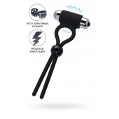 Черное эрекционное лассо Ect с виброэлементом - A-toys - в Вологде купить с доставкой