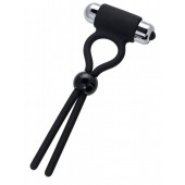 Черное эрекционное лассо Ect с виброэлементом - A-toys - в Вологде купить с доставкой