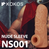 Телесная открытая насадка-реалистик с подхватом мошонки Nude Sleeve S - 10 см. - KOKOS - в Вологде купить с доставкой