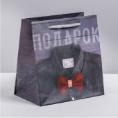 Ламинированный квадратный пакет «Мужской стиль» - 14 х 14 х 9 см. - Сима-Ленд - купить с доставкой в Вологде