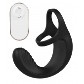 Черный анальный стимулятор с эрекционными кольцами Remote Couple Teaser - Dream Toys - в Вологде купить с доставкой
