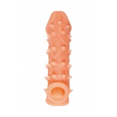 Телесная закрытая насадка с пупырышками Cock Sleeve Size M - 15,6 см. - KOKOS - в Вологде купить с доставкой