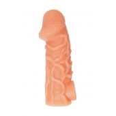 Телесная закрытая насадка с венками Cock Sleeve Size M - 15,6 см. - KOKOS - в Вологде купить с доставкой