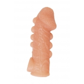 Телесная закрытая насадка с шишечками Cock Sleeve Size S - 13,8 см. - KOKOS - в Вологде купить с доставкой