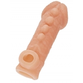 Телесная закрытая насадка с шишечками Cock Sleeve Size S - 13,8 см. - KOKOS - в Вологде купить с доставкой