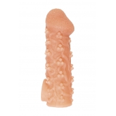 Телесная закрытая насадка с пучками шишечек Cock Sleeve Size L - 17,6 см. - KOKOS - в Вологде купить с доставкой