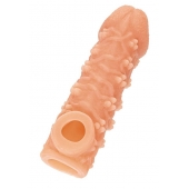 Телесная закрытая насадка с пучками шишечек Cock Sleeve Size L - 17,6 см. - KOKOS - в Вологде купить с доставкой