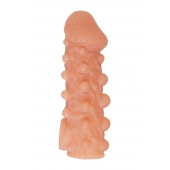 Телесная закрытая насадка с шариками Cock Sleeve Size M - 15,6 см. - KOKOS - в Вологде купить с доставкой