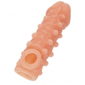 Телесная закрытая насадка с шариками Cock Sleeve Size M - 15,6 см. - KOKOS - в Вологде купить с доставкой