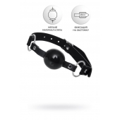 Черный кляп-шар на кожаных ремешках Anonymo - ToyFa - купить с доставкой в Вологде