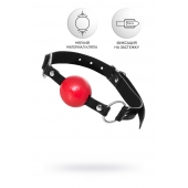 Красный кляп-шар на черных ремешках Anonymo - ToyFa - купить с доставкой в Вологде