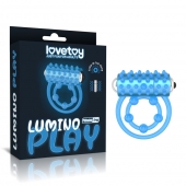 Голубое, светящееся в темноте виброкольцо Lumino Play Vibrating Penis Ring - Lovetoy - в Вологде купить с доставкой