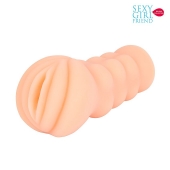 Телесный мастурбатор-вагина с комплектом эрекционных колец - Bior toys - в Вологде купить с доставкой