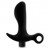 Черный анальный вибратор Silicone Vibrating Prostate Massager 01 - 10,8 см. - Blush Novelties - в Вологде купить с доставкой