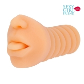 Телесный мастурбатор-ротик с высунутым язычком - Bior toys - в Вологде купить с доставкой