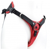 Красно-черный женский пояс с 2 способами крепления насадок - LOVETOY (А-Полимер) - купить с доставкой в Вологде