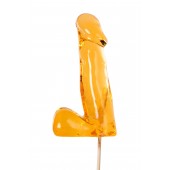Оранжевый леденец в форме пениса со вкусом аморетто - Sosuчki - купить с доставкой в Вологде