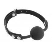 Черный силиконовый кляп-шарик на ремешках - Fetish Tentation - купить с доставкой в Вологде