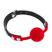 Красный кляп-шарик на черных ремешках - Fetish Tentation - купить с доставкой в Вологде