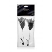 Зажимы для сосков с черными перьями Sweet Caress Feather Nipple Clumps - Sweet Caress - купить с доставкой в Вологде