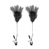 Зажимы для сосков с черными перьями Sweet Caress Feather Nipple Clumps - Sweet Caress - купить с доставкой в Вологде