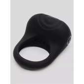 Черное эрекционное виброкольцо Sensation Rechargeable Vibrating Love Ring - Fifty Shades of Grey - в Вологде купить с доставкой
