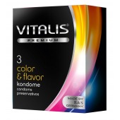 Цветные ароматизированные презервативы VITALIS PREMIUM color   flavor - 3 шт. - Vitalis - купить с доставкой в Вологде