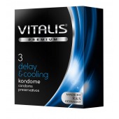 Презервативы VITALIS PREMIUM delay   cooling с охлаждающим эффектом - 3 шт. - Vitalis - купить с доставкой в Вологде
