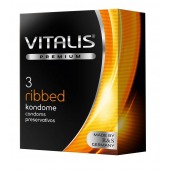 Ребристые презервативы VITALIS PREMIUM ribbed - 3 шт. - Vitalis - купить с доставкой в Вологде