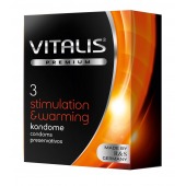 Презервативы VITALIS PREMIUM stimulation   warming с согревающим эффектом - 3 шт. - Vitalis - купить с доставкой в Вологде