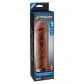 Коричневая насадка с кольцом Perfect 2 Extension with Ball Strap - 19 см. - Pipedream - в Вологде купить с доставкой