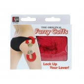 Металлические наручники с красной меховой опушкой METAL HANDCUFF WITH PLUSH RED - Dream Toys - купить с доставкой в Вологде