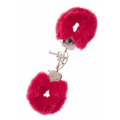 Металлические наручники с красной меховой опушкой METAL HANDCUFF WITH PLUSH RED - Dream Toys - купить с доставкой в Вологде