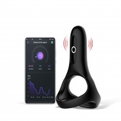 Черное виброкольцо Magic Motion Rise с подхватом мошонки - Magic Motion - в Вологде купить с доставкой