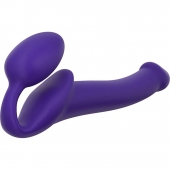 Фиолетовый безремневой страпон Silicone Bendable Strap-On - size S - Strap-on-me - купить с доставкой в Вологде