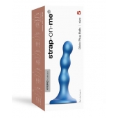 Голубая насадка Strap-On-Me Dildo Plug Balls size S - Strap-on-me - купить с доставкой в Вологде