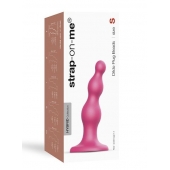 Розовая насадка Strap-On-Me Dildo Plug Beads size S - Strap-on-me - купить с доставкой в Вологде