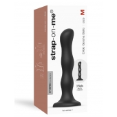 Черная насадка Strap-On-Me Dildo Geisha Balls size M - Strap-on-me - купить с доставкой в Вологде