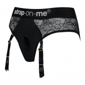 Черные трусики для насадок Diva Lingerie Harness - size M - Strap-on-me - купить с доставкой в Вологде