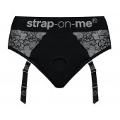 Черные трусики для насадок Diva Lingerie Harness - size M - Strap-on-me - купить с доставкой в Вологде