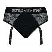 Черные трусики для насадок Diva Lingerie Harness - size L - Strap-on-me - купить с доставкой в Вологде