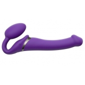 Фиолетовый безремневой вибрострапон Silicone Bendable Strap-On - size M - Strap-on-me - купить с доставкой в Вологде
