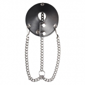 Утяжка для мошонки из искусственной кожи с цепочками PARACHUTE BALL STRETCHER - BlueLine - купить с доставкой в Вологде