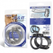Двойное кольцо выносливости на пенис DUAL STAMINA RING - BlueLine - в Вологде купить с доставкой