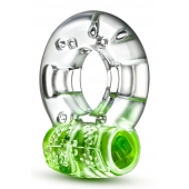 Зеленое эрекционное виброкольцо Arouser Vibrating C-Ring - Blush Novelties - в Вологде купить с доставкой