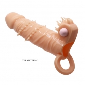 Телесная удлиняющая вибронасадка Penis Sleeve Connor - 17 см. - Baile - в Вологде купить с доставкой