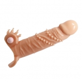 Телесная удлиняющая вибронасадка Penis Sleeve Connor - 17 см. - Baile - в Вологде купить с доставкой