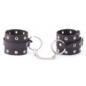 Черные кожаные оковы с люверсами - Crazy Handmade - купить с доставкой в Вологде