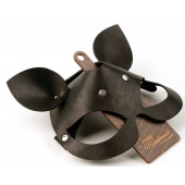 Черная кожаная маска  Кошка  с маленькими ушками - Crazy Handmade - купить с доставкой в Вологде